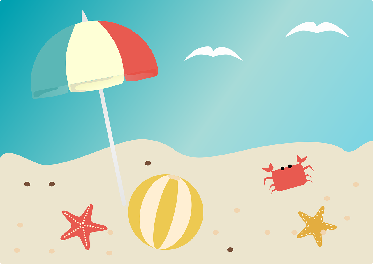 beach, summer, beach ball