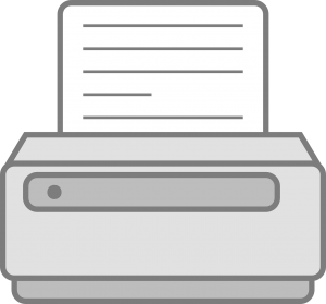 computer, printer, paper