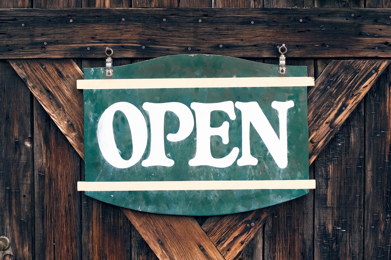 signage, open, sign