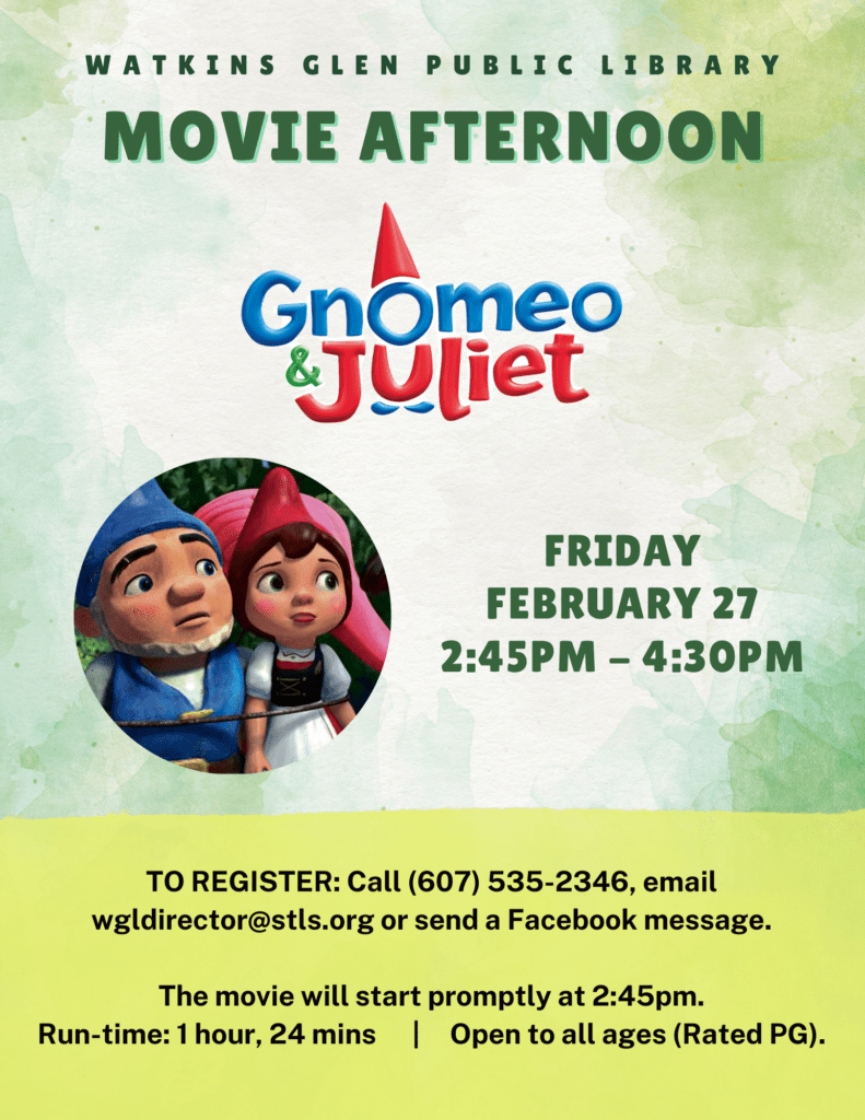 Movie Afternoon 2/27 at 2:45pm - Gnomeo & Juliet