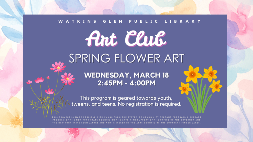 Art Club on 3/18 at 2:45pm - Spring Flower Art