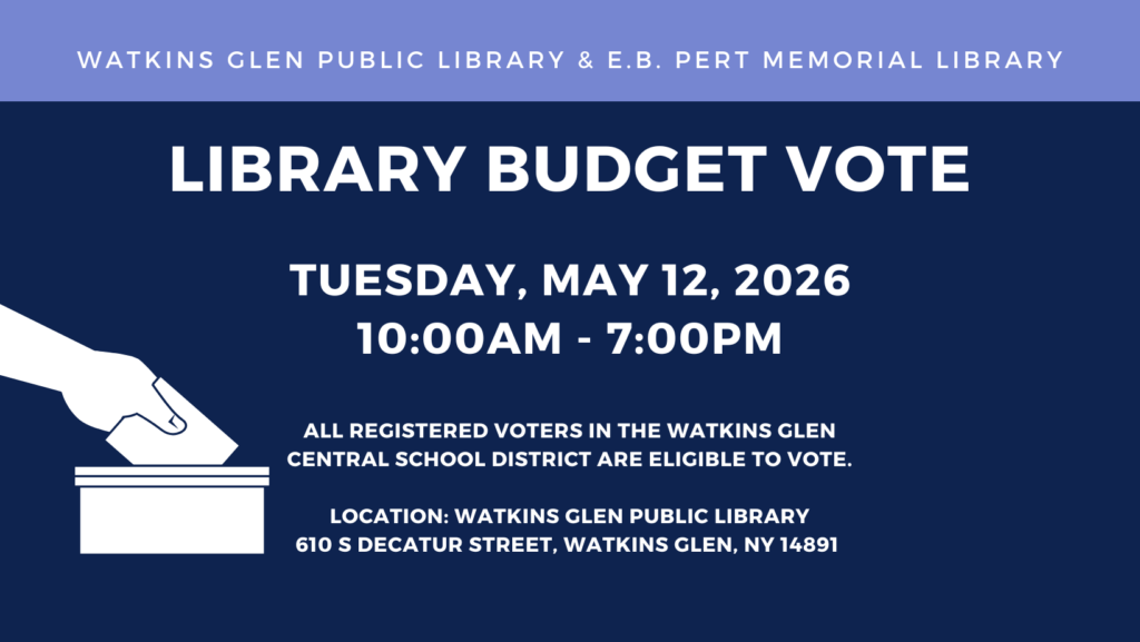 Library Budget Vote is May 12, 2026 from 10am-7pm. More info to come.