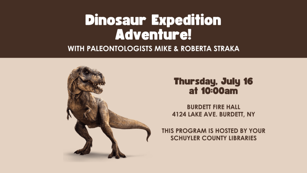 Dinosaur Expedition Adventure - July 16th at 10am - Burdett Fire Hall