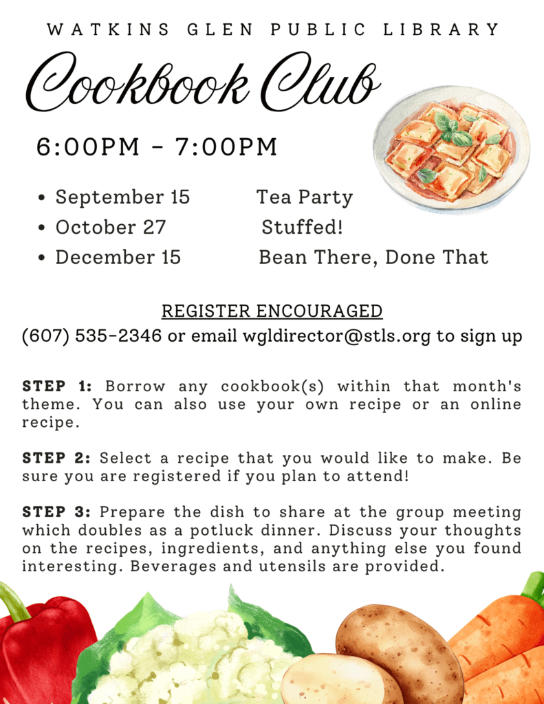 Cookbook Club: Registration encouraged 6-7pm