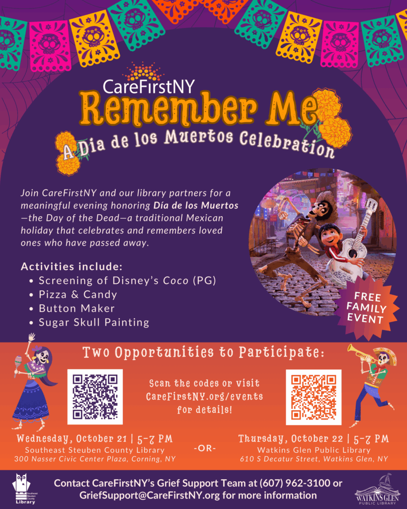 Day of the Dead Celebration with CareFirst NY on Thursday, 10/22 from 5-7pm.